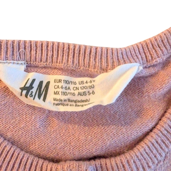 H&M Girls Pink Knit Cardigan with Gold Polka Dots Size 4-6 - Picture 5 of 7